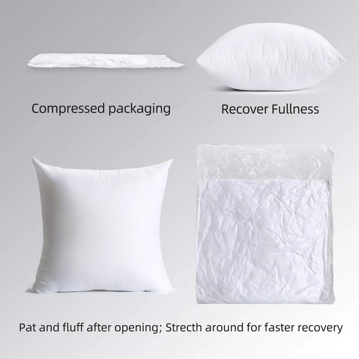 Throw Pillows Insert (Pack of 2 or 4, White) - 18 x 18 Inches Couch Pillows - Indoor