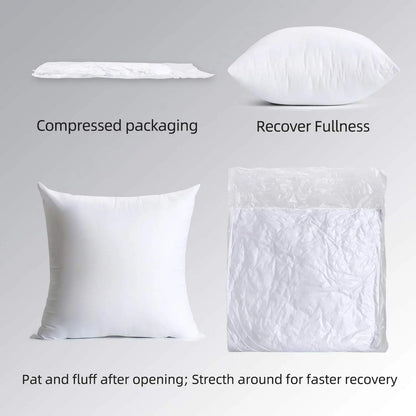 Throw Pillows Insert (Pack of 2 or 4, White) - 18 x 18 Inches Couch Pillows - Indoor