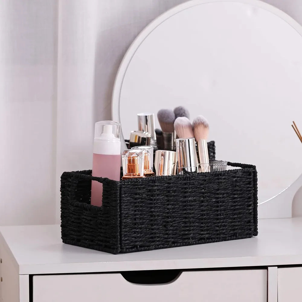 Set of 2 Foldable Wicker Storage Baskets...