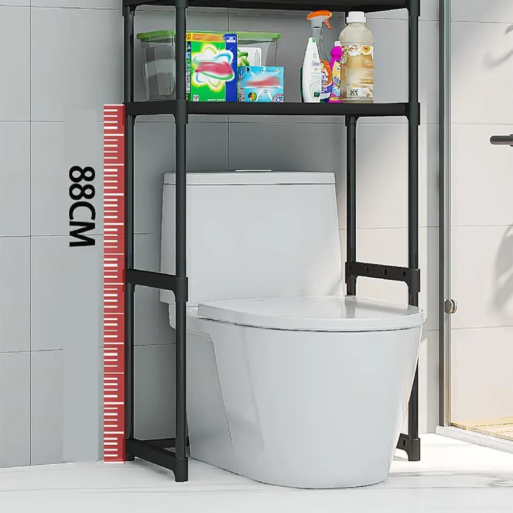 3 Tier Over the Toilet Shelf, Freestanding, Black