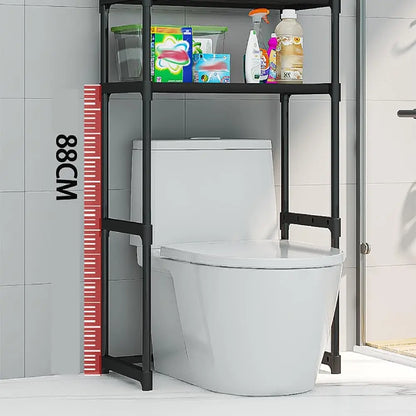 3 Tier Over the Toilet Shelf, Freestanding, Black