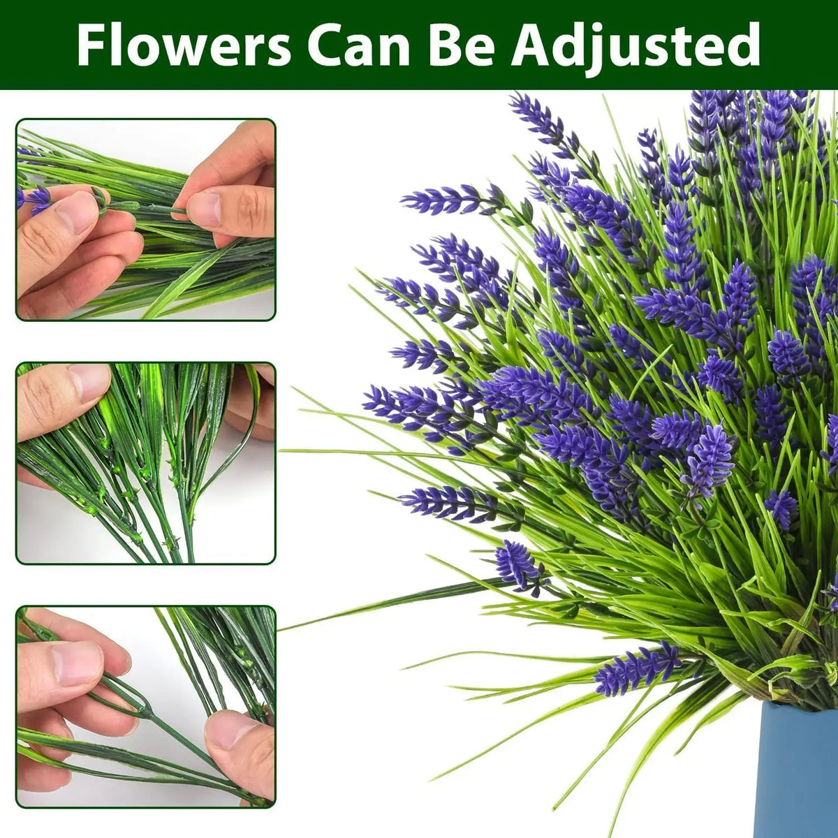 8/16-Pieces Real Touch Lavender Artificial Flower , UV-Resistant for Outdoor