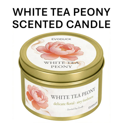 2Pcs Floral Scented Candle Set with White Tea Peony, Rose Jasmine, Freesia and Gardenia Fragrances, Natural Soy Wax,