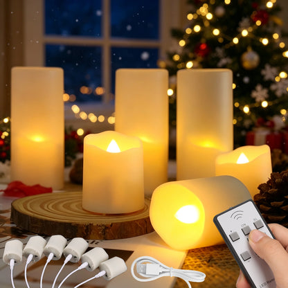 12 Rechargeable Led Candles Timer Remote LED Light Flameless.....
