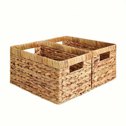 Wicker Wove Rattan Basket With Handle, Organization....