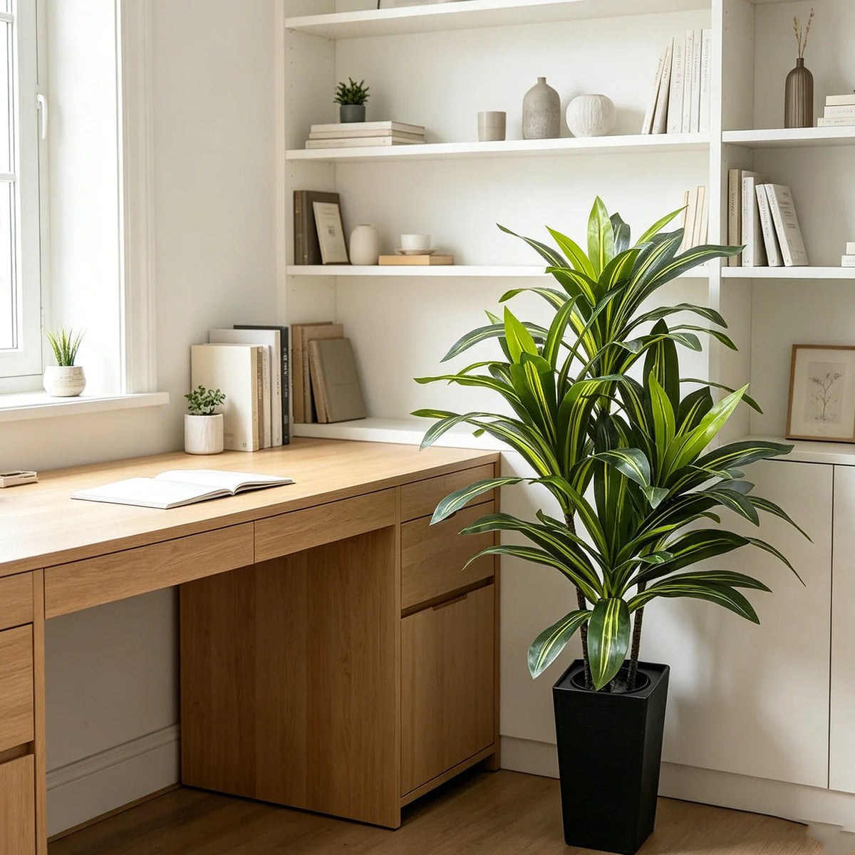 4/5/6 FT Artificial Plants Dracaena Tree, with Tall Planter....