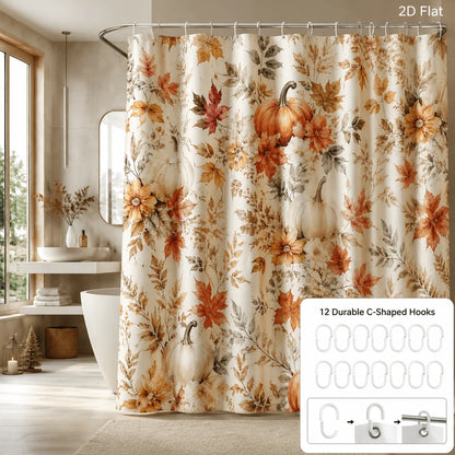 New in 2026, 1pc, 2 Sizes,  Bathroom Shower Curtain, 71x71in, Includes 12 Hooks, 2D Autumn Print.....