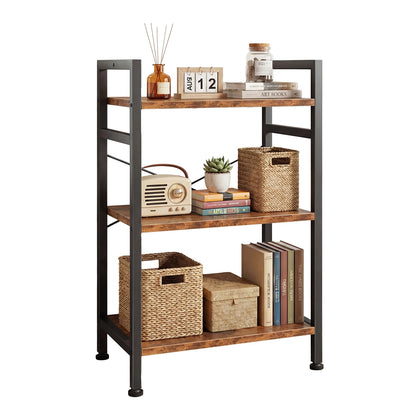 3 Tiers Wooden Bookshelf, Standing Sturdy, Adjustable Feet....