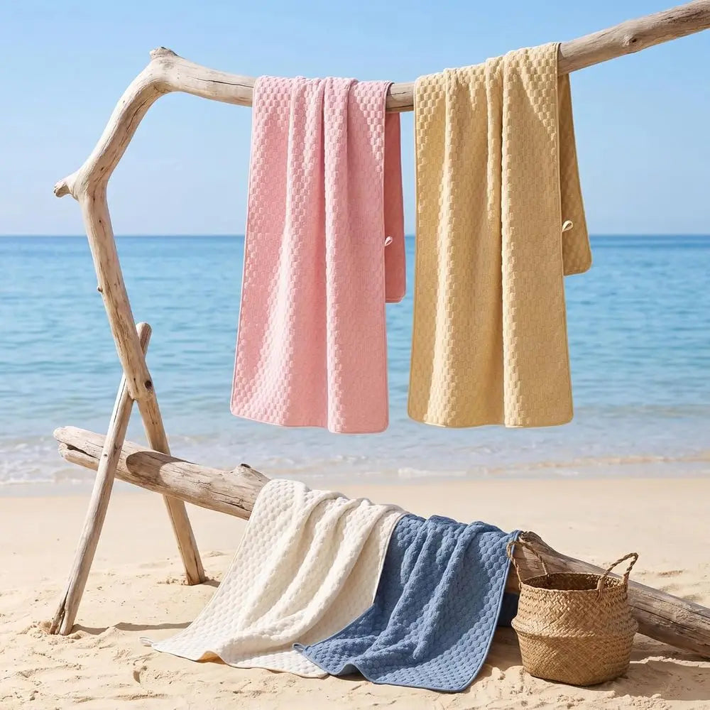 4 Pcs. Extra Large, 55In.x27In. Quick Dry Microfiber Bath Towels Set - Ideal for Bathroom....