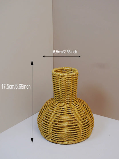 Japanese hand-woven desktop vase arrangement