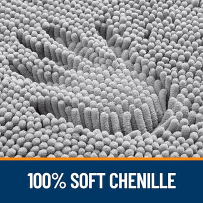Bathroom Rugs 30x20,  Absorbent Chenille, Rubber Backing Quick Dry, Machine Washable