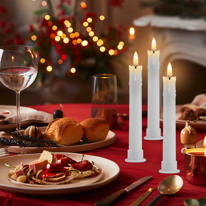 6/12 Pack Flameless LED  Candles, 6.6 Inches, Realistic Flickering 3D Wick  Remote Control, Needs 2- AAA Battery's