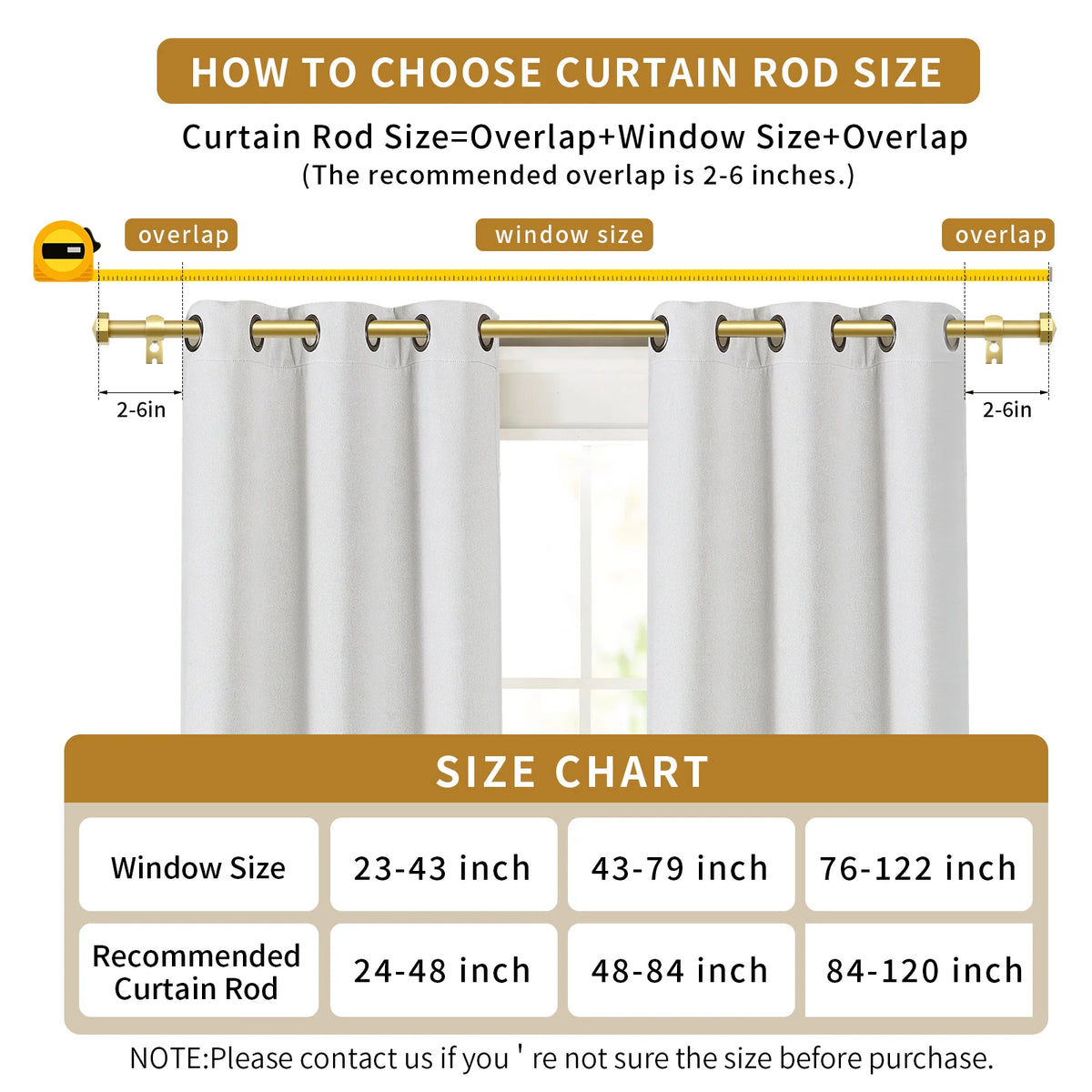 Heavy Duty Adjustable Curtain Rod, 5/8 Inch Diameter Double Window Drapery Rod Set, 28 to 120 Inches