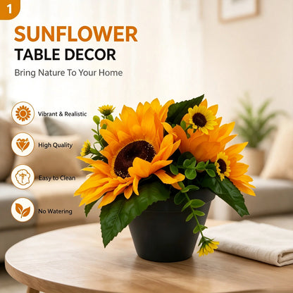 4 Styles Artificial Sunflowers Pink Roses Yellow Roses Lilies Long Lasting...