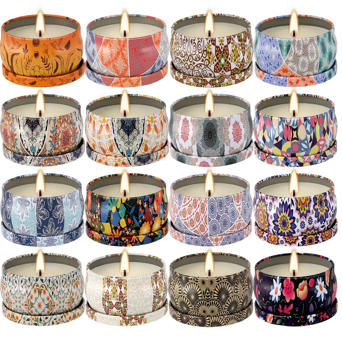 16 pieces of iron can scented candles, 2 " High, !  1/2 " Wide, suitable for various occasions,