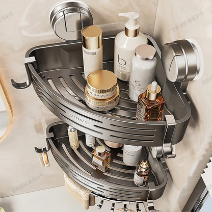 Wall Mounted Shower Basket, Rust-Free Suction Shelf, Quick Installation, No Tools Needed....