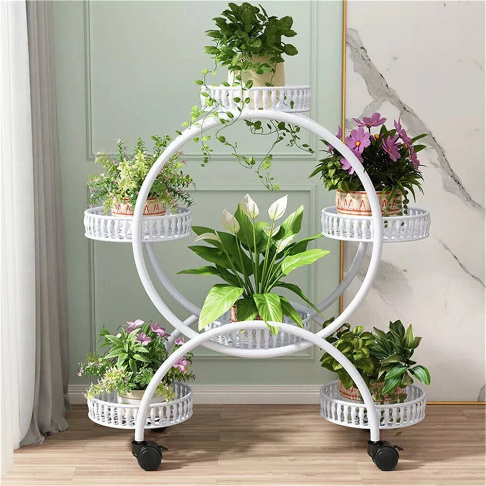 6 Tier Metal Plant Stand With Wheels...