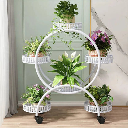 6 Tier Metal Plant Stand With Wheels...