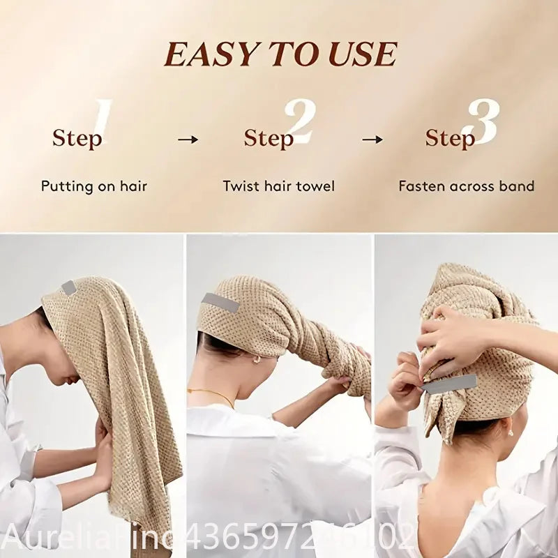 24x40 Inch 6 Colors, Microfiber Quick Dry Hair Towel, Very Absorbent & Soft, with Elastic Band....