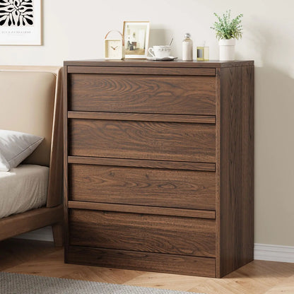 4 Drawer Nightstand Wooden Bedside Table With Large Storage