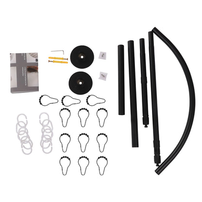 Stainless Steel Shower Curtain Rail L Shape, Telescopic Rod with Shower Curtain Rings.....