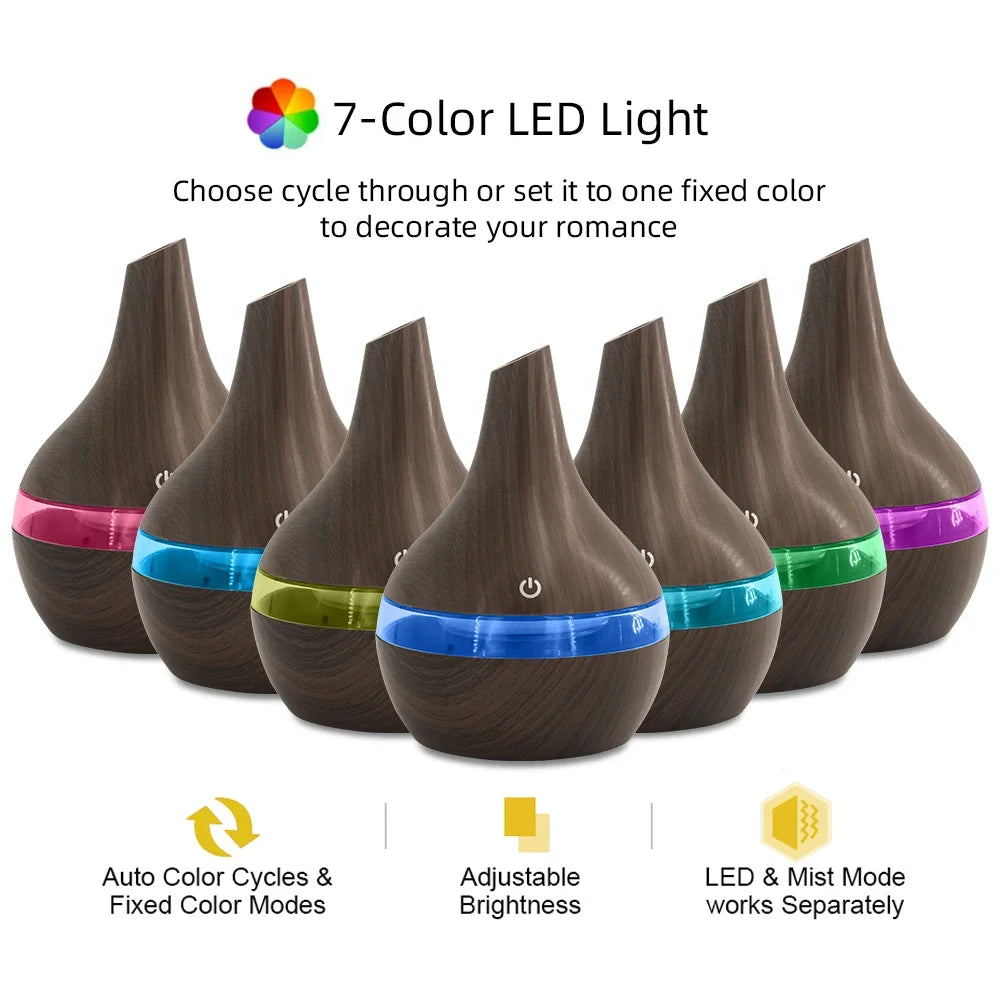 10 Oz. 6 Inch, Diffuser with Remote, 7 Color LED, Humidifier USB Charge, Auto Shut Off......