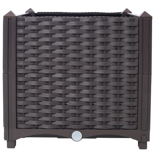Deep Raised Garden Bed Plastic Planter Box, 15.7" L X 15.7" D X 14.7" H