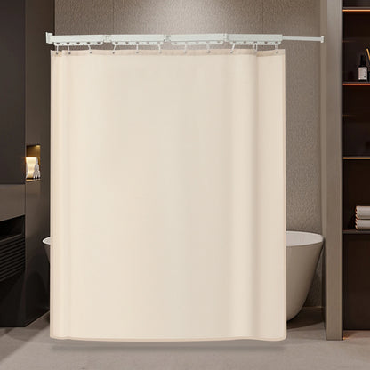Shower Curtain Set, Wall Mounted Folding Shower Curtain Rod, No Drill Installation, 110 lbs. Load for Home Bathroom