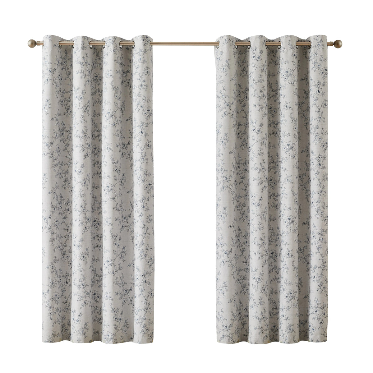 4 Sizes 2 Panels Floral Print Blackout Curtains, Grommet Top, 4 Colors.....