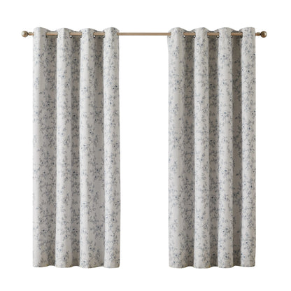 4 Sizes 2 Panels Floral Print Blackout Curtains, Grommet Top, 4 Colors.....