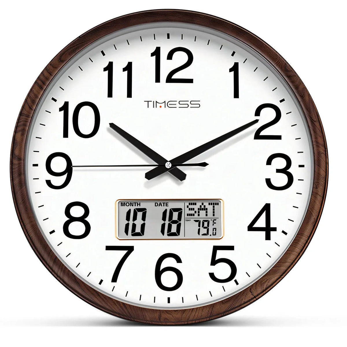 13-inch Wood Grain Wall Clock, Perpetual Calendar, 8 Colors, AA Battery Needed.....