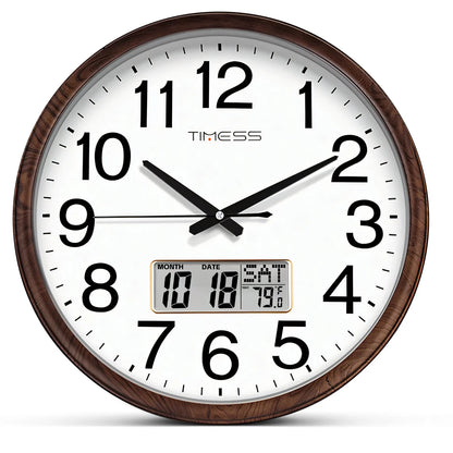 13-inch Wood Grain Wall Clock, Perpetual Calendar, 8 Colors, AA Battery Needed.....