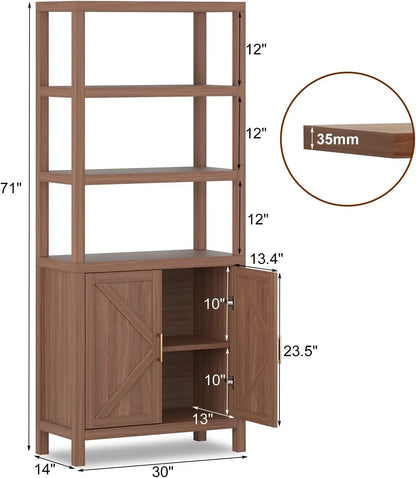 5-Tier Wooden Bookshelf Bookcase, Assembly....