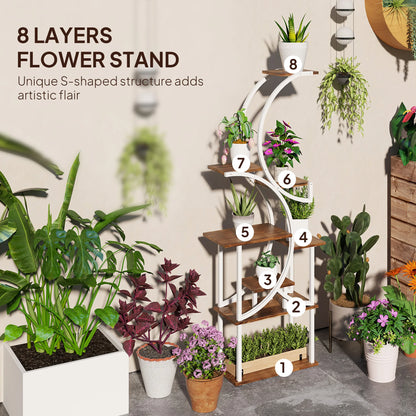 8 Tier Plant Stand Indoor, 62" Tall Plant Shelf,