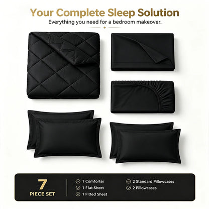 5pcs/7pcs Twin Full Queen King Bedding Sets  Comforter Flat Sheet Fitted Sheet Pillowcases Sleeping Sets