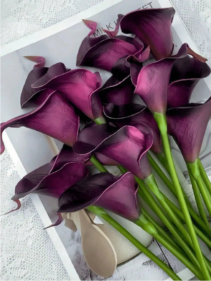 4pcs/8pcs/10pcs Artificial Calla Lily Bouquet, Realistic Touch