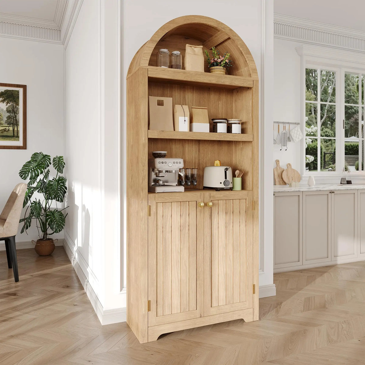 Bookcase with Doors, 71 Inch Tall , Wooden Bookshelf