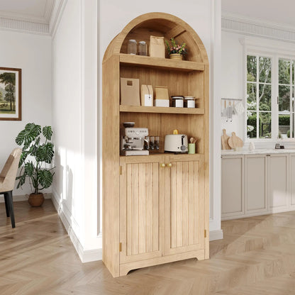 Bookcase with Doors, 71 Inch Tall , Wooden Bookshelf