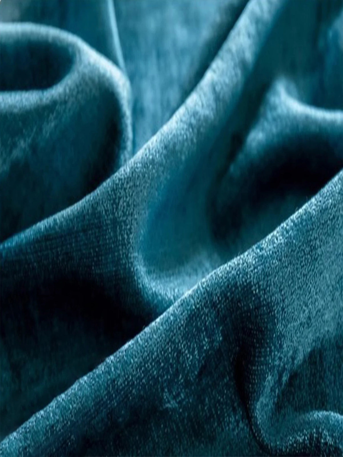 European Luxury Chenille Lace Embroidery Curtains 2 Panels, Lake Blue Grommet Window Drapes, 2 Sizes.....