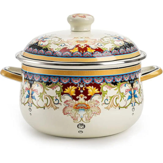 Enameled Cast Iron Stockpot with Cover, 4.5 Quart