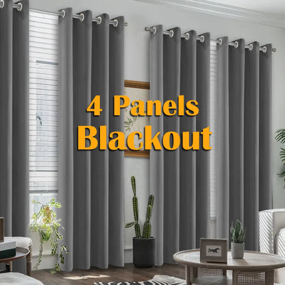 4PCS Blackout Curtains, Heat-Insulated Grommet Curtains For Darkening, 6 Colors, Many Sizes.....
