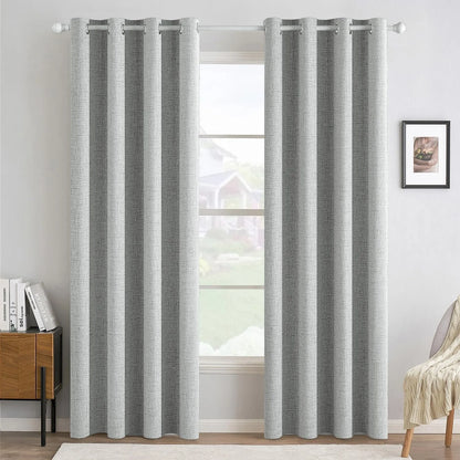 5 colors, 4pcs Set of Blackout Textured Curtains for Bedroom, 5 Sizes, Soft Fabric Window Curtains, Grommet Top Design