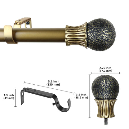 Heavy Duty Adjustable Curtain Rod Set, 1" Diameter Single Window Drapery Rod , 28 to 120 Inches, 2 Colors.....