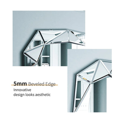 Irregular Decorative Wall Mirror 28x39 Inches with Beveled Diamond Edge