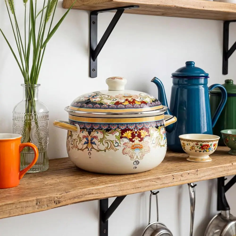 Enameled Cast Iron Stockpot with Cover, 4.5 Quart