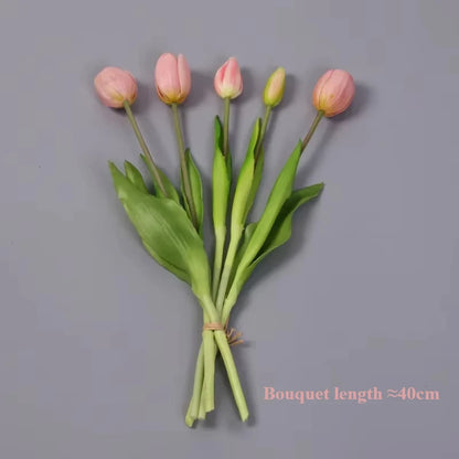 5pcs Artificial Flowers Soft Tulip  Real Touch