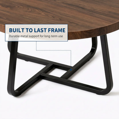 19.7in Minimalist small Round Side Table, With Metal Frame