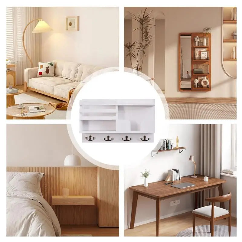 Wooden Hangable Rack With Hooks