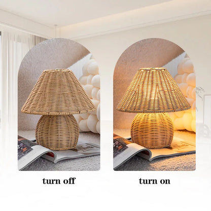 Bamboo Woven Table Lamps USB Plug