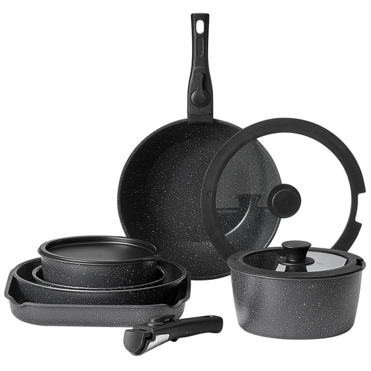 17 Pcs Nonstick Granite  Pots and Pans Cookware Set....